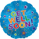 Get Well Soon! Silver Burst Balloon