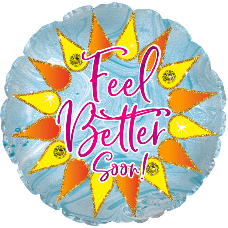 18" Feel Better Soon Sparkle Balloon