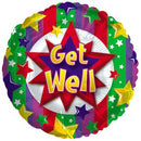 Get Well Colorful Burst Balloon