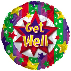 Get Well Colorful Burst Balloon