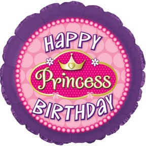 Happy Birthday Princess Pink Pearls Balloon