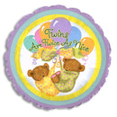 18" Twins are Twice as Nice Bear Balloon