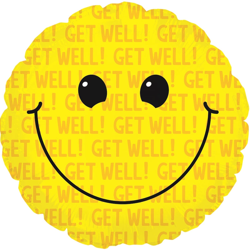 17" Smiley Get Well! Balloon
