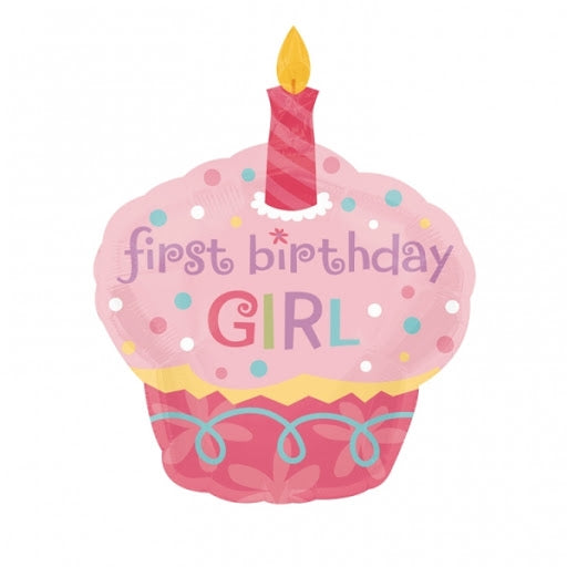 36" First Birthday Girl Balloon
