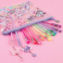 BUTTERFLY GLITTER POUCH AND 12PK PEN SET