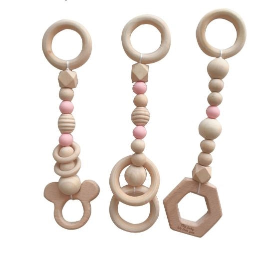 Pink Wooden Bead Frame- Large