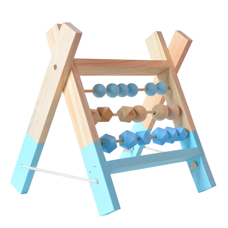Blue Wooden Bead Frame Toy- Medium