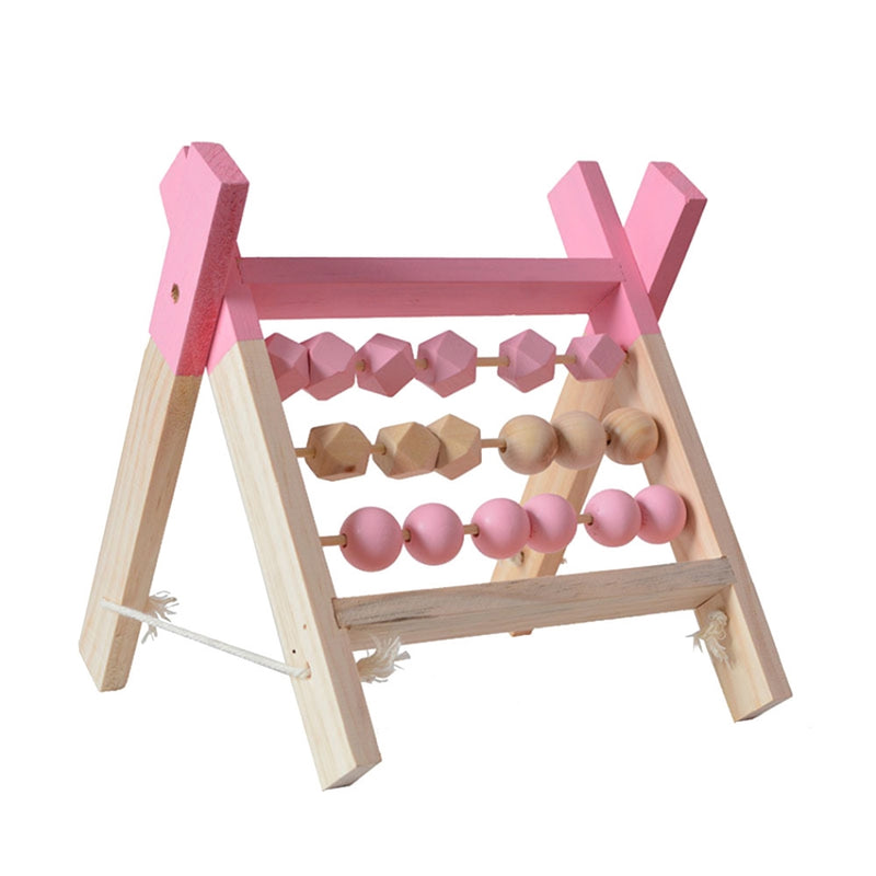 Pink Wooden Bead Frame Toy- Medium