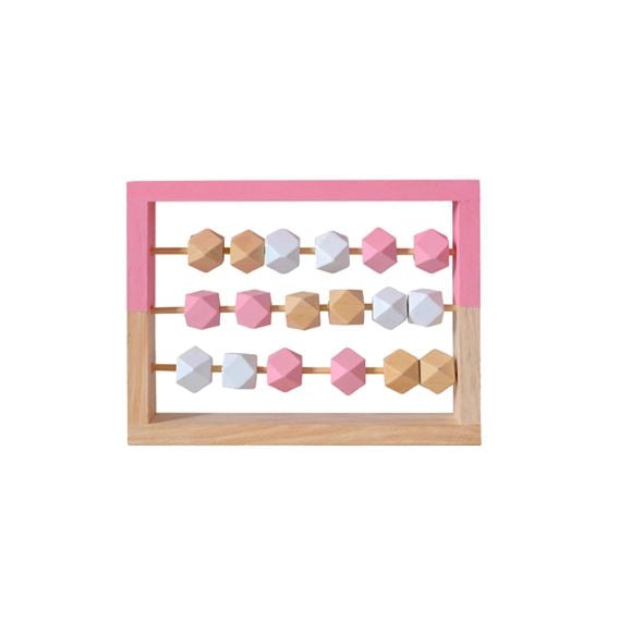 Pink Wooden Bead Frame Toy- Small