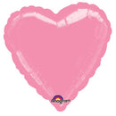 18" Pink Metallic Heart Balloon