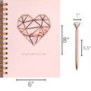 Gratitude Journal with Pen Gift Set | Glitter Shakable Heart