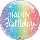 Happy Birthday Ombre & Dots Bubble Balloon