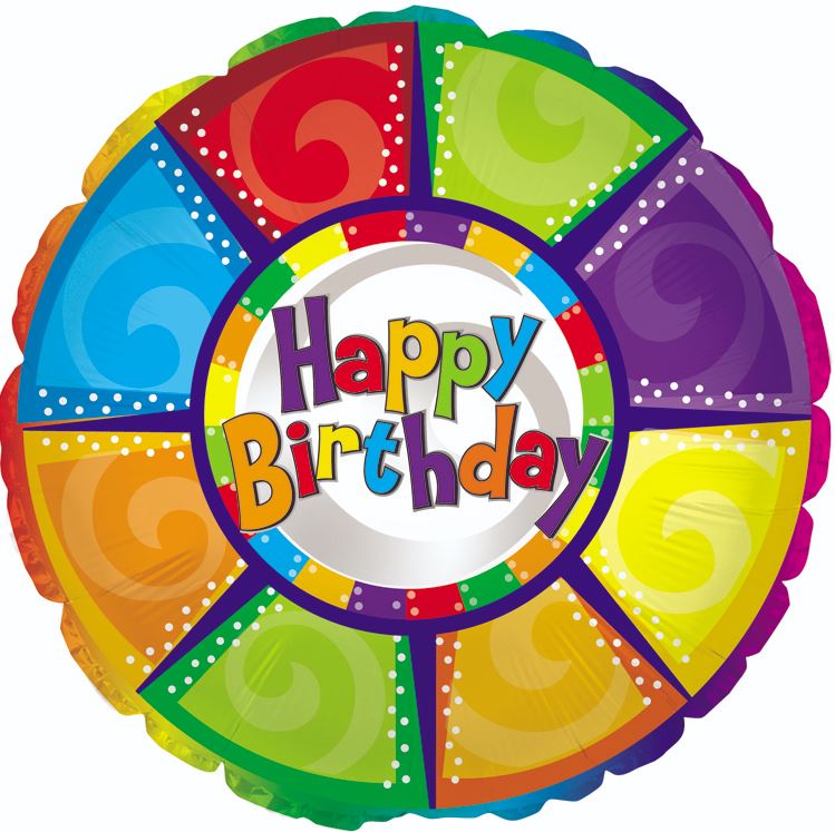 31" Happy Birthday Colorful Pieces Balloon