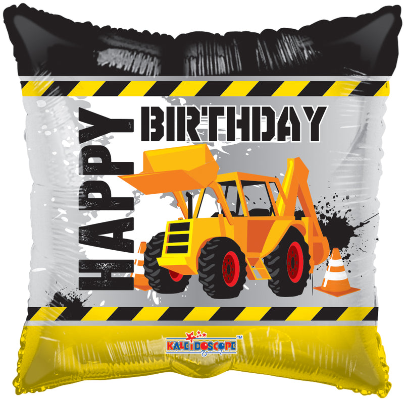18" Happy Birthday Construction Balloon