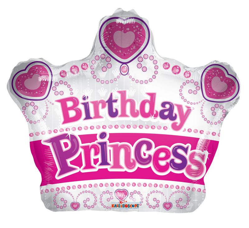12" Airfill Birthday Princess Crown Balloon
