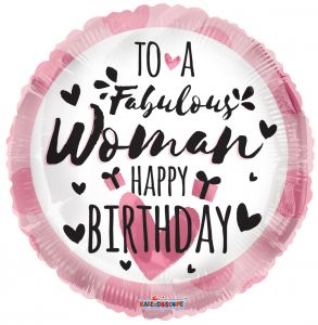 18" To A Fabulous Woman Happy Birthday Balloon