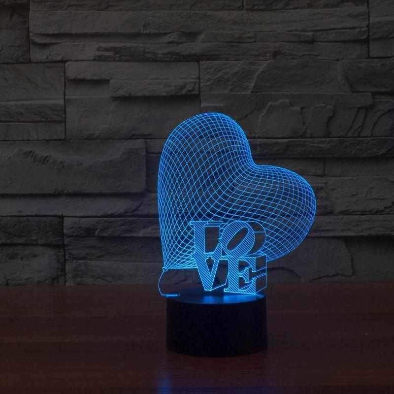 Love Heart 3D Illusion Lamp