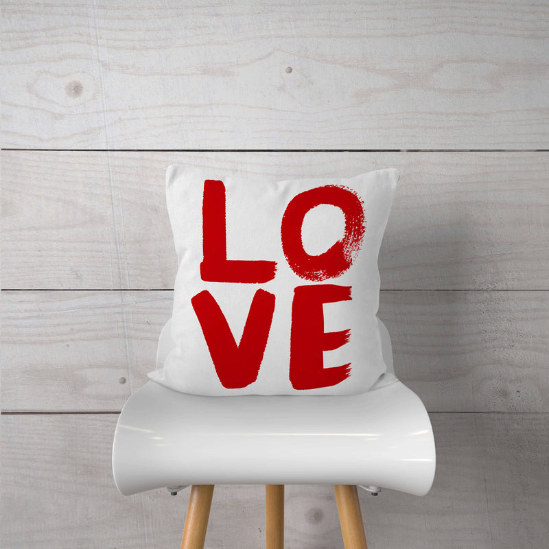 Watercolor-"Red LOVE"-Pillow Cover