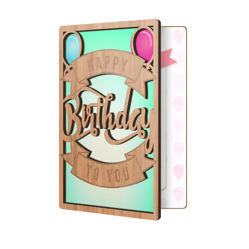 Happy Birthday Banner and Balloons Card