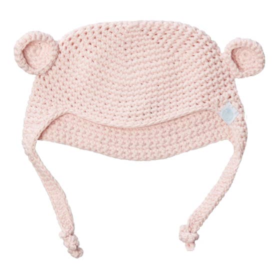 Pink Crochet Bear Toque