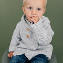 Grey Crochet Knit Hoodie
