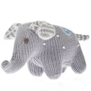 Grey Knit Polka Dot Elephant Rattle
