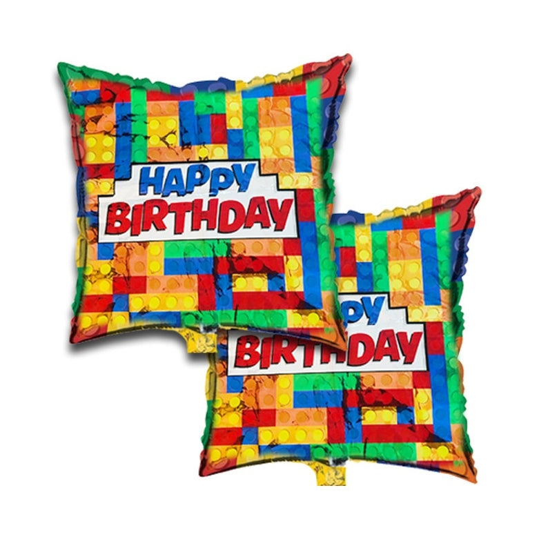 18" Happy Birthday Bricks Balloon