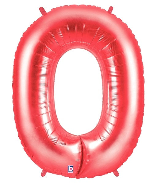40" Number Balloon 0 Red