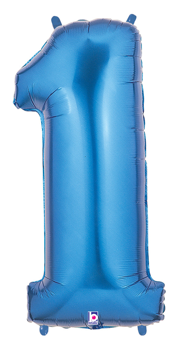 40" Number Balloon 1 Blue