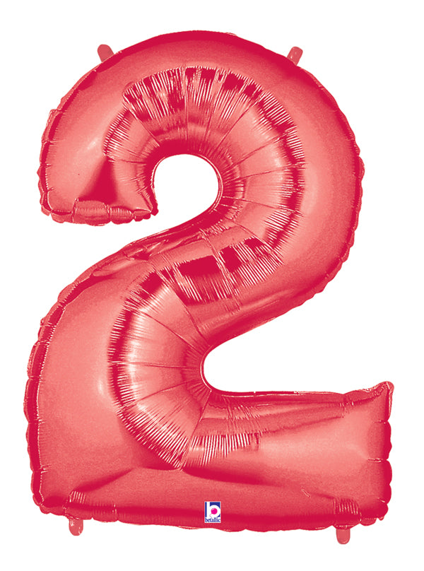 40" Number Balloon 2 Red