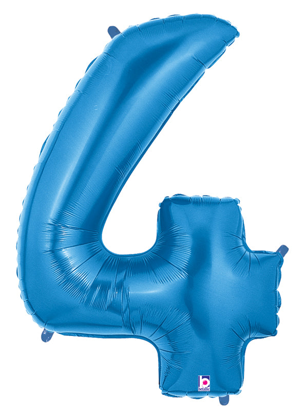 40" Number Balloon 4 Blue