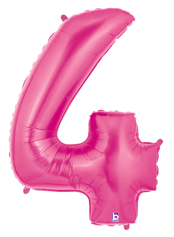 40" Number 4 Pink Balloon