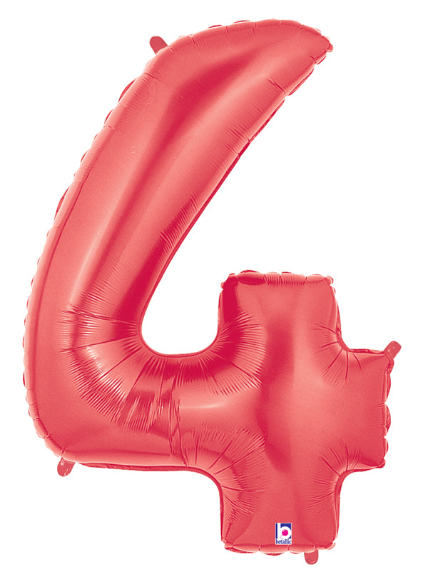 40" Number Balloon 4 Red