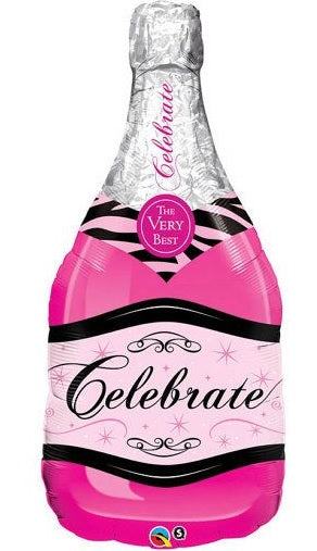 Celebrate Bubbly Wine Bottle Pink Balloon