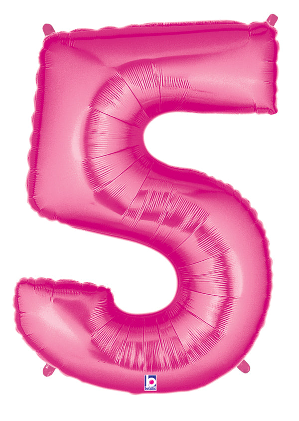 40" Number 5 Pink Balloon