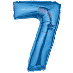40" Number Balloon 7 Blue