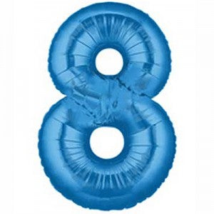 40" Number Balloon 8 Blue