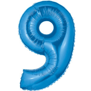 40" Number Balloon 9 Blue