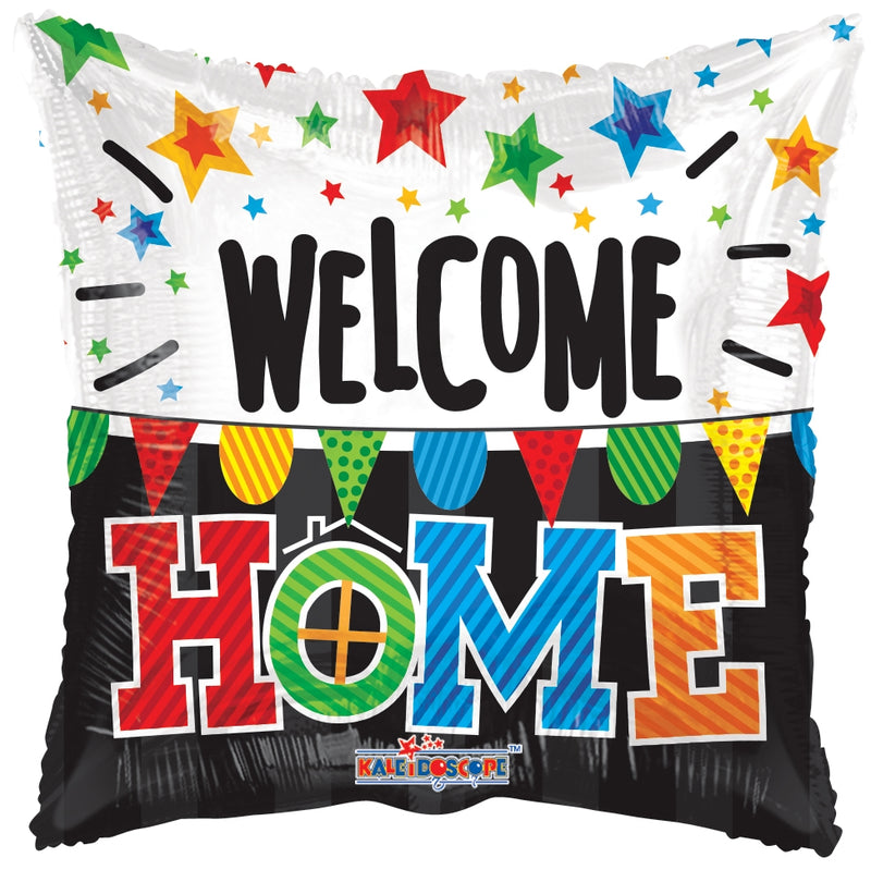 18" Welcome Home Pennants Square Balloon