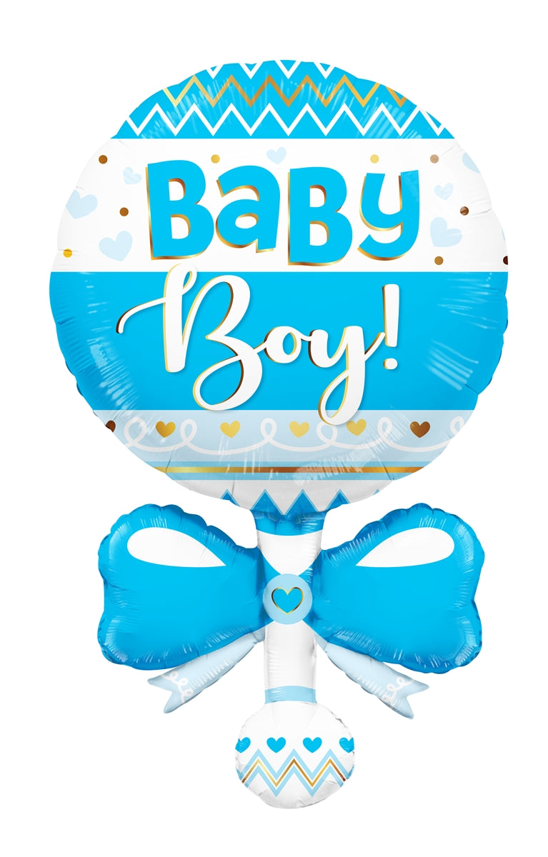 36" Baby Boy! Rattle Balloon