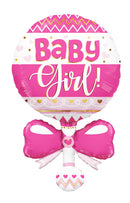36" Baby Girl Rattle Balloon