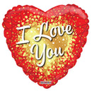 18" I Love You Gold Hearts Balloon