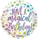 18" Have A Magical Birthday Rainbow Holographic Balloon