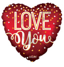 18" Love You Red Matte Heart Balloon