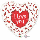 I Love You White Glitter Hearts Jumbo Balloon