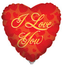 18" I Love You Gold Heart Balloon