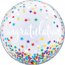 Round Congratulations Confetti Stars Bubble