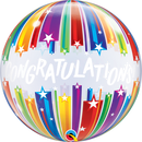Round Congratulations Shooting Stars Bubble Balloon