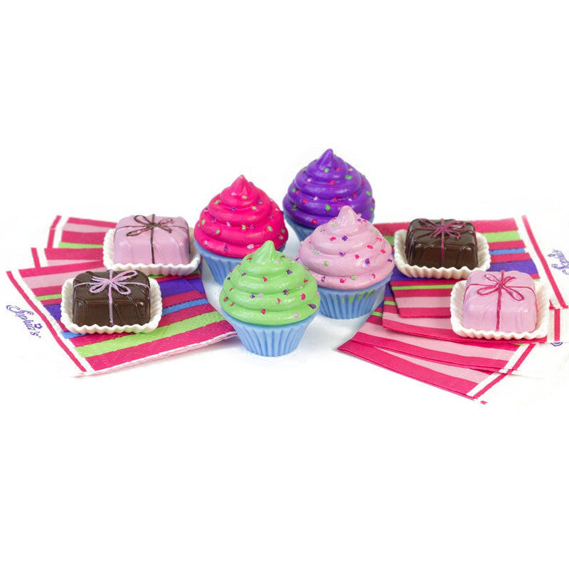 18" Doll - 4 Each Cupcakes & Petit Four Set - Pink