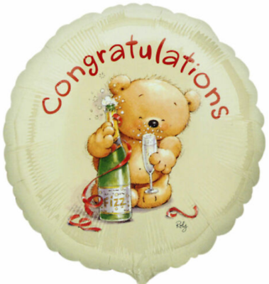 18" Roly Bear Congratulations Balloon
